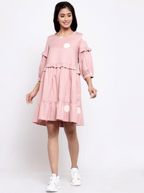 terquois pink polka dot dress