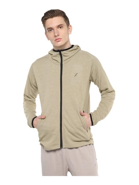 furo by red chief beige comfort fit hooded sweatshirt