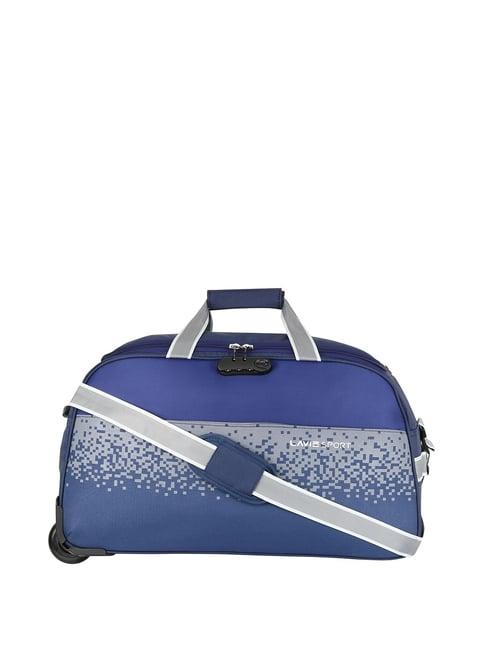 lavie pixel navy medium duffle trolley bag