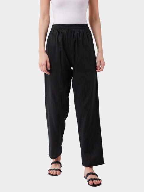 inweave black regular fit elasticated pants