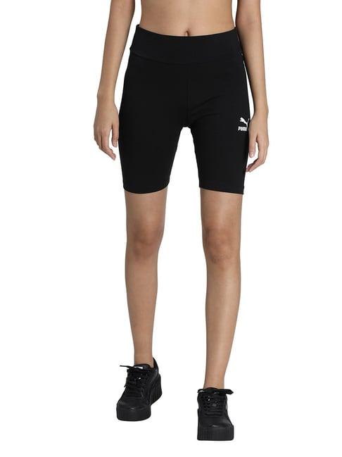 puma classics black tight fit cycling shorts