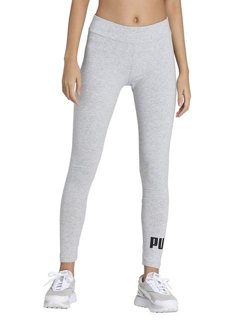 puma grey textured regular fit tights