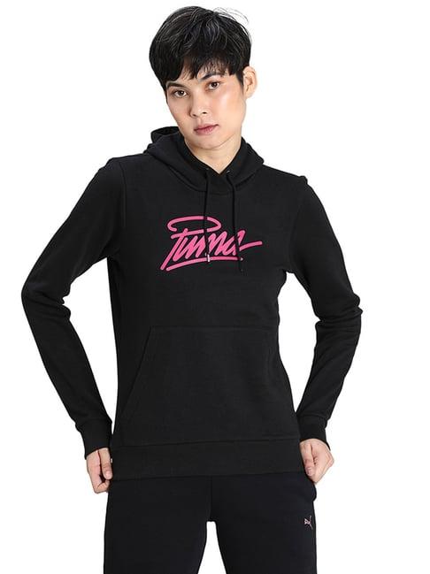 puma black graphic print hoodie