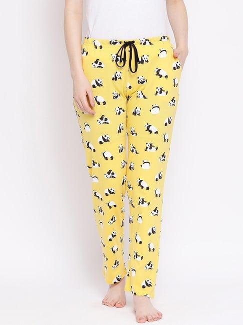 kanvin yellow printed pyjamas