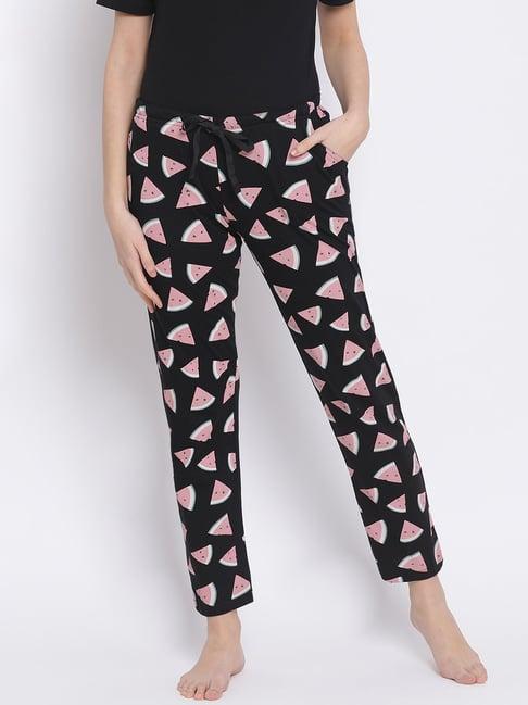 kanvin black printed pyjamas