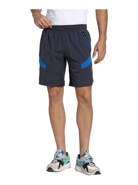 van heusen performance regular fit swift dry mesh panel solid shorts - anthra