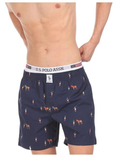 u.s. polo assn. navy allover print cotton boxers