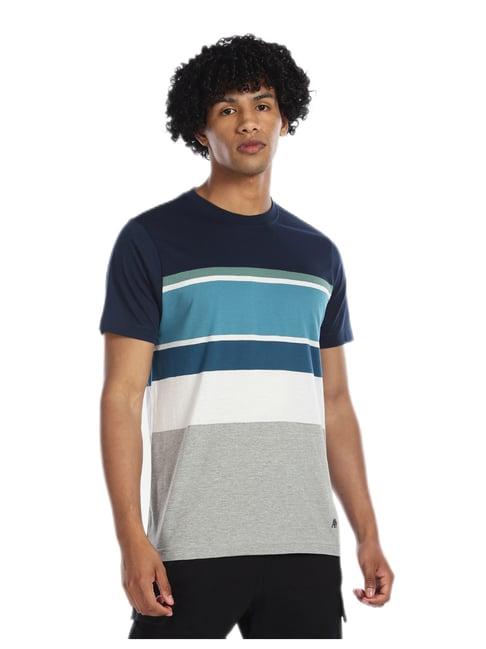 aeropostale blue and grey crew neck striped t-shirt