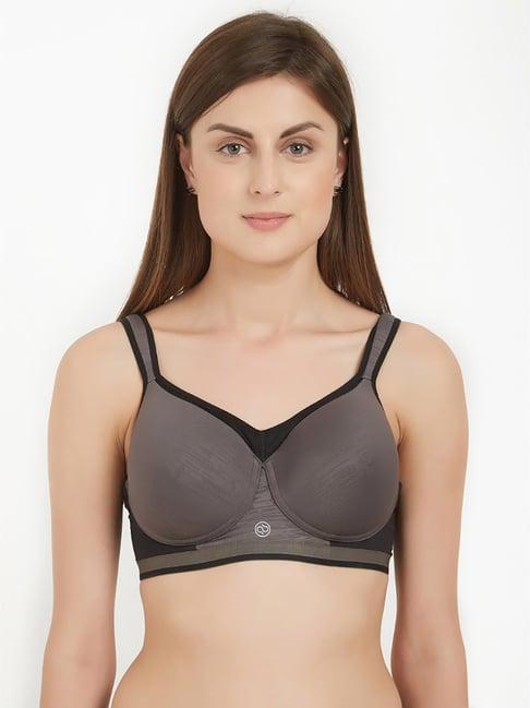 soie grey non wired padded sports bra