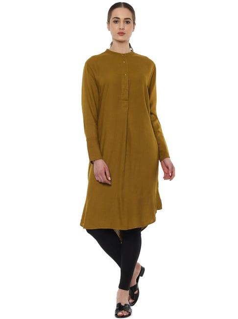 van heusen khaki regular fit tunic