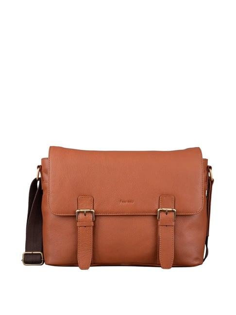 mai soli  tan leather medium messenger bag