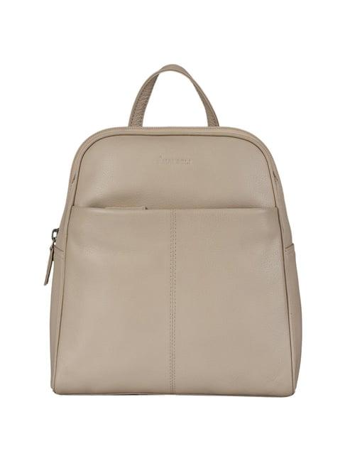 mai soli brooklyn beige leather medium backpack