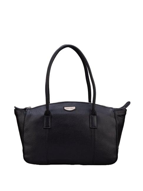 mai soli roma black solid medium tote handbag