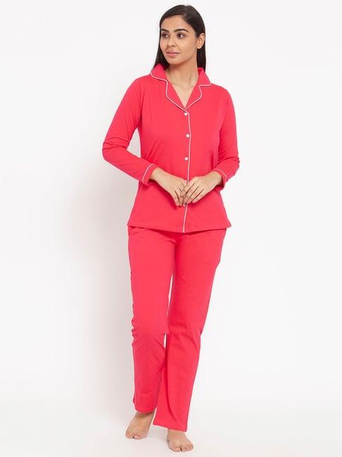 claura pink shirt with pyjamas