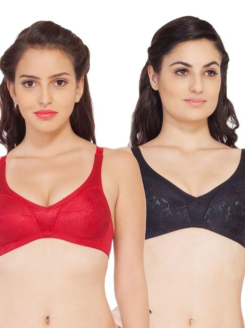 soie multicolor non wired non padded everyday bra (pack of 2)