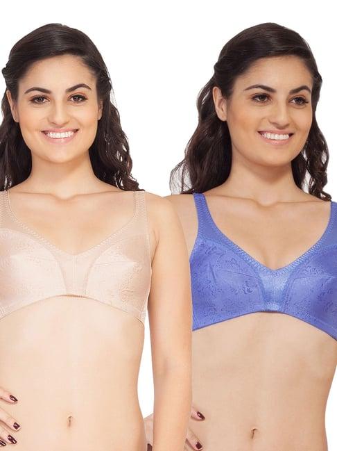 soie multicolor non wired non padded everyday bra (pack of 2)