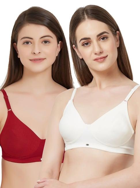 soie multicolor non wired non padded everyday bra (pack of 2)