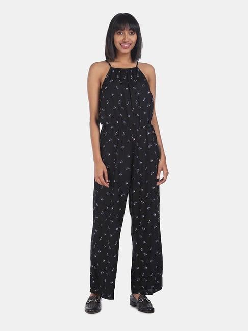 u.s. polo assn. black printed jumpsuit