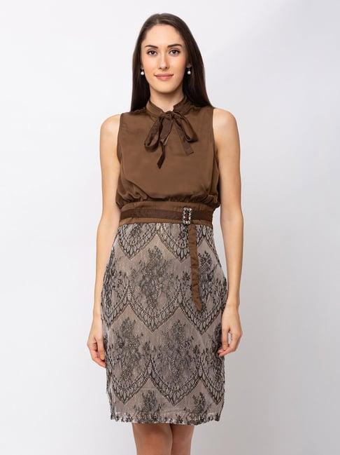 sheczzar brown lace dress