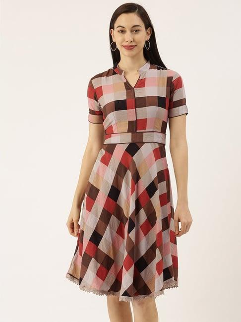 sheczzar multicolor checks dress