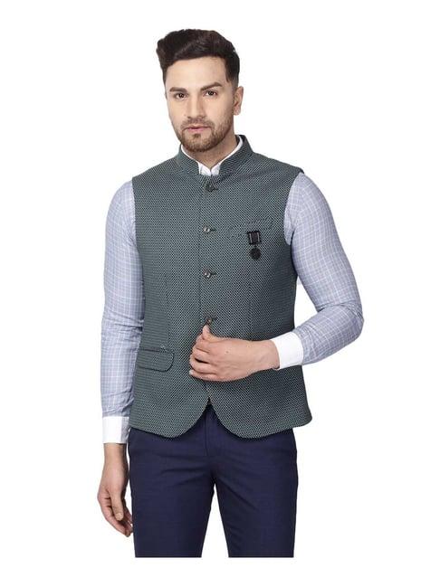 blackberrys green slim fit sleeveless waistcoat