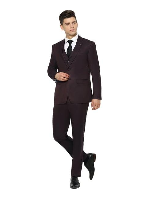 louis philippe maroon notch lapel 2-piece suit