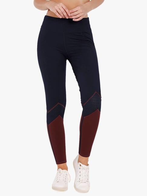 amante navy & brown regular fit tights