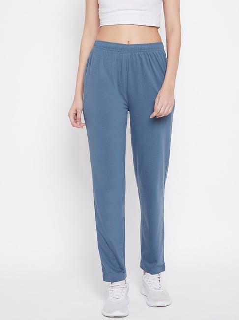 okane medium blue regular fit trackpants