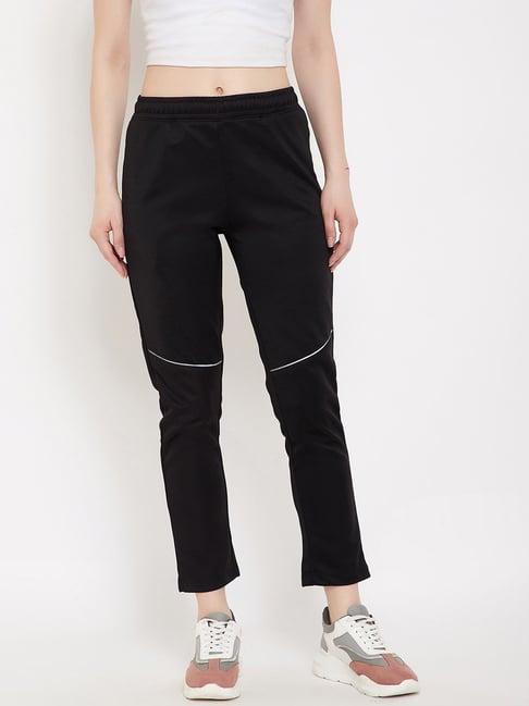 okane black regular fit trackpants