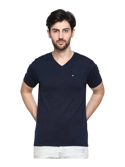 cantabil navy v neck t-shirt