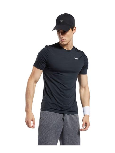 reebok black wor ac ss q2 slim fit t-shirt