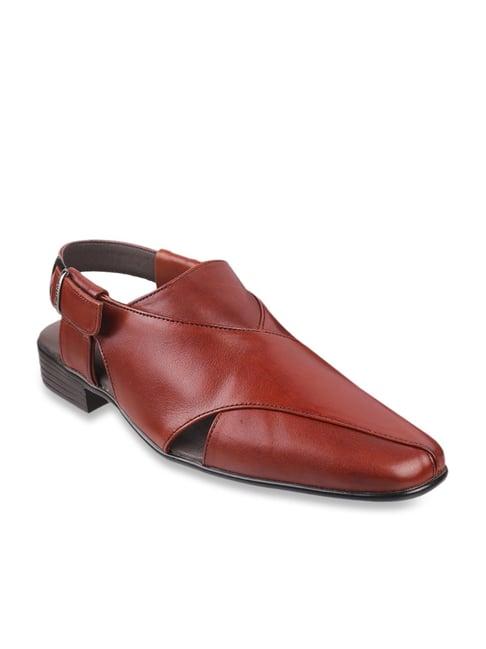 metro men's maroon back strap sandals