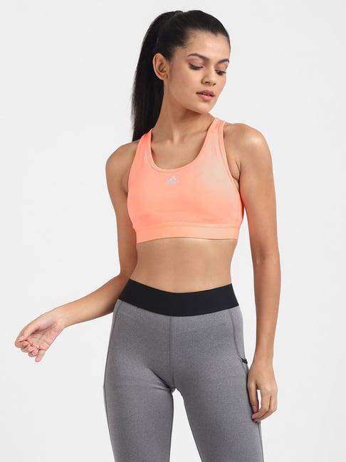 adidas orange bt non wired padded sports bra