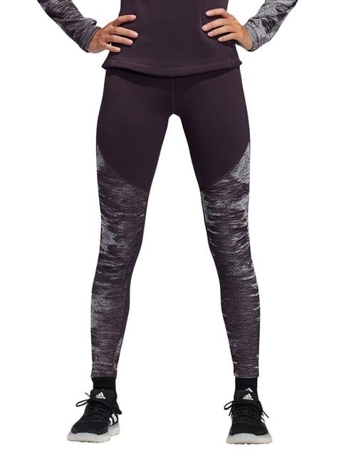 adidas purple textured slim fit ask l cw tights