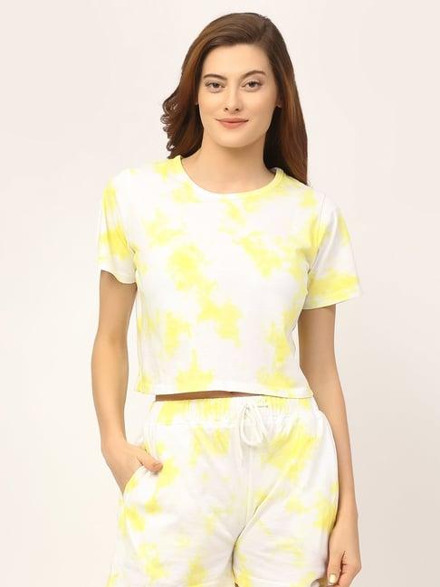 rigo yellow printed crop top