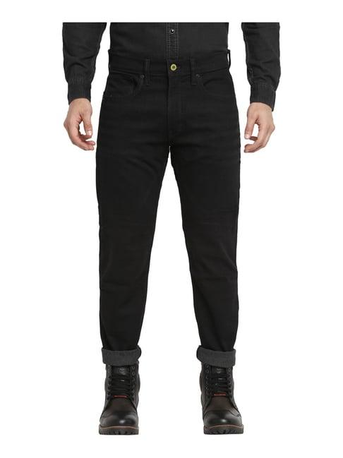 royal enfield black cotton regular fit jeans