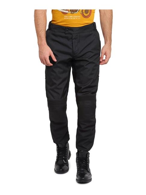 royal enfield black regular fit trousers