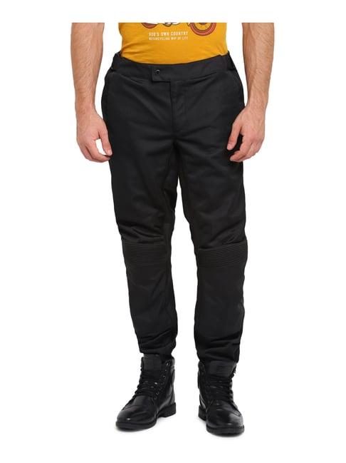 royal enfield black regular fit trousers