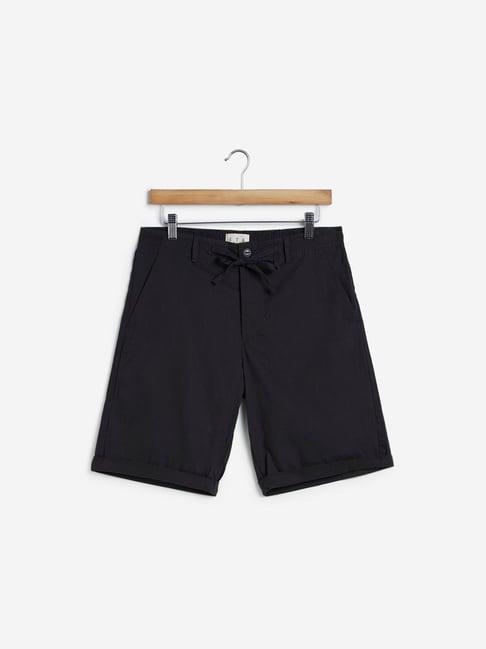 eta by westside charcoal slim-fit shorts