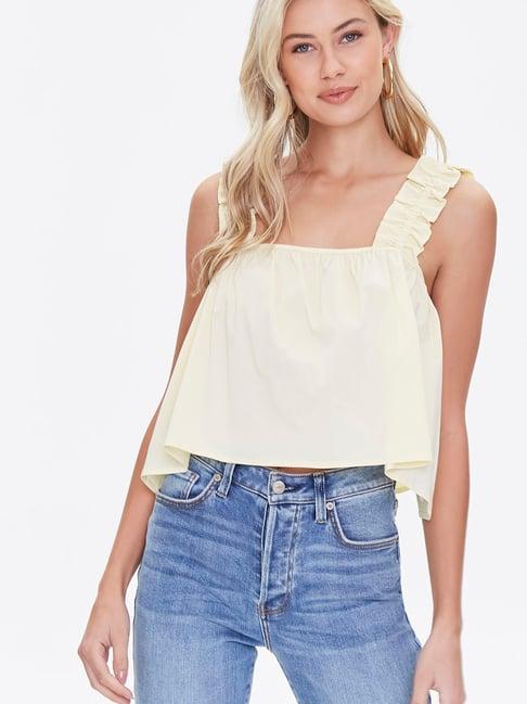 forever 21 yellow regular fit top