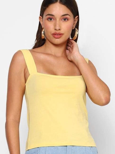 forever 21 light yellow cotton top