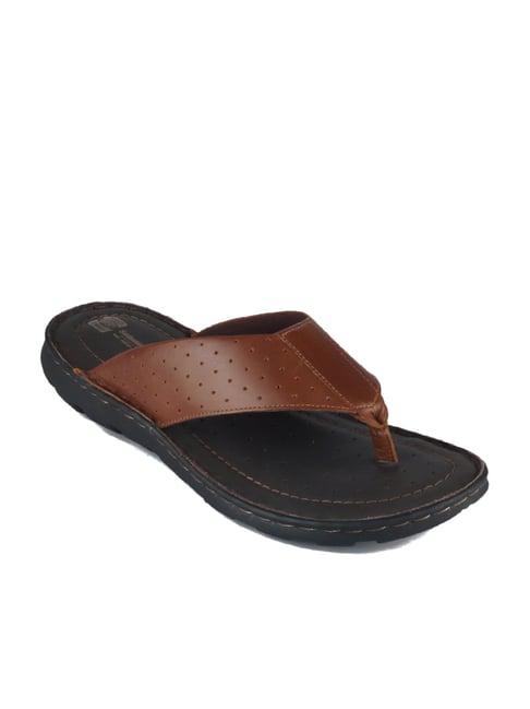 red chief men's brown thong sandals