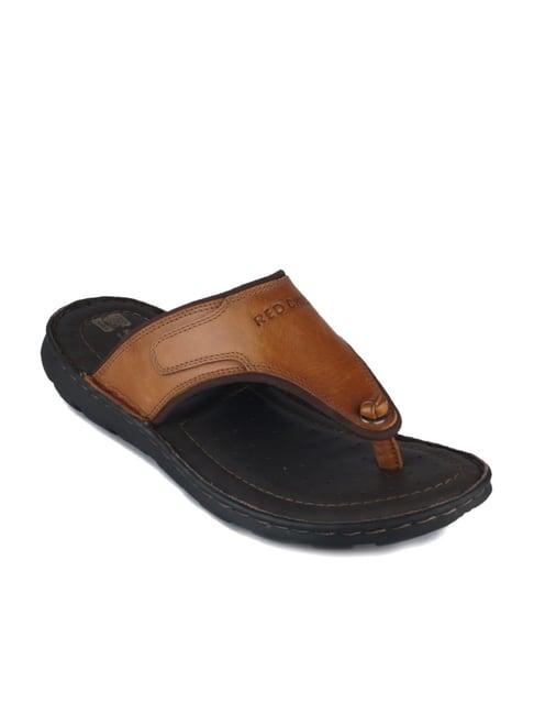 red chief men's brown thong sandals