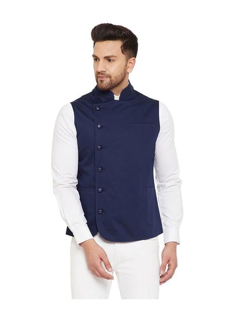 hypernation navy regular fit waistcoat