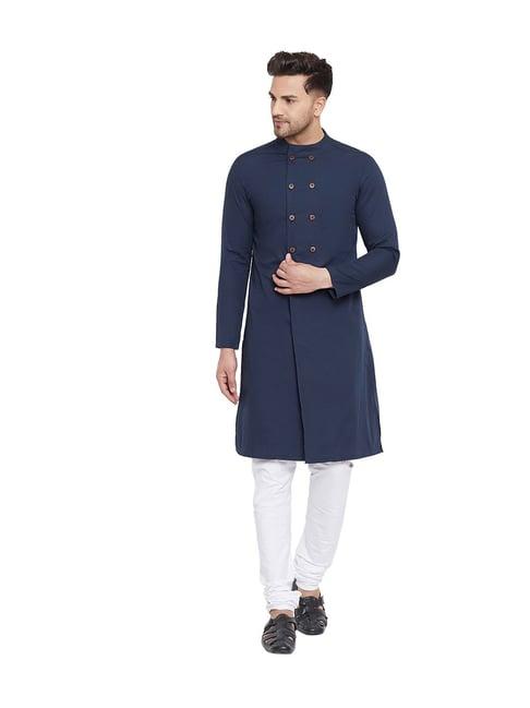 hypernation navy regular fit kurta