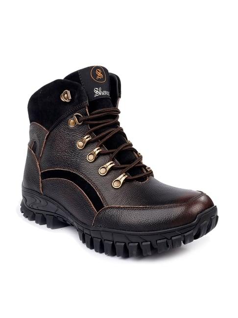 shences men's brown biker boots