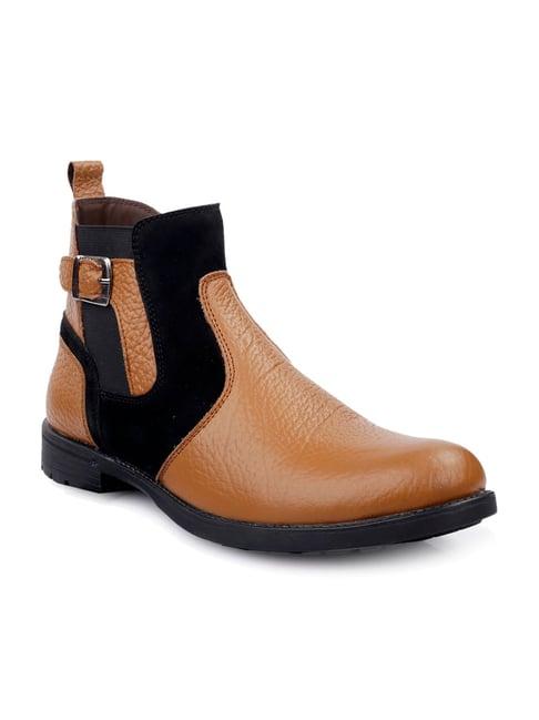 shences men's tan chelsea boots