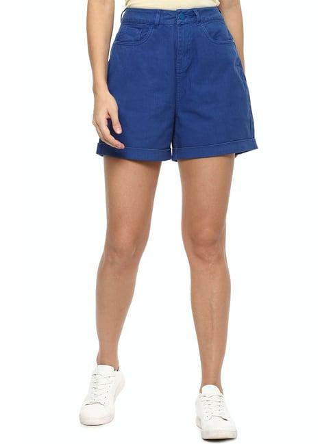 van heusen blue mid rise shorts