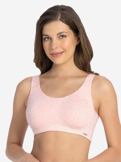 amante pink marl non wired non padded sports bra