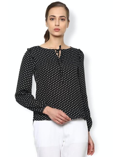 van heusen black printed top